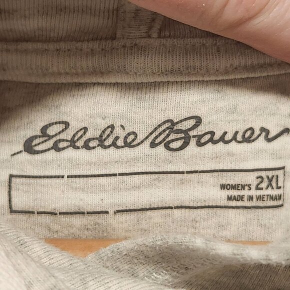 Eddie Bauer Pullover Hooded Long Sleeve Top Women's 2XL Gray/White Striped - Picture 4 of 10